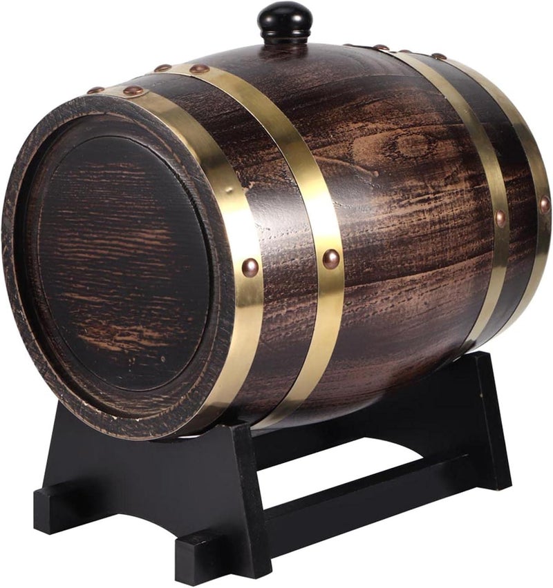 Zerodis 3L Wooden Wine, Storage Red Wine Brandy Whiskey Tequila Home Decor Aging with Faucet Wine Dispenser - Image 5